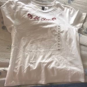 White embroidered T-shirt